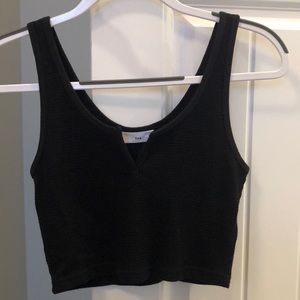 Black waffle cropped tank!
